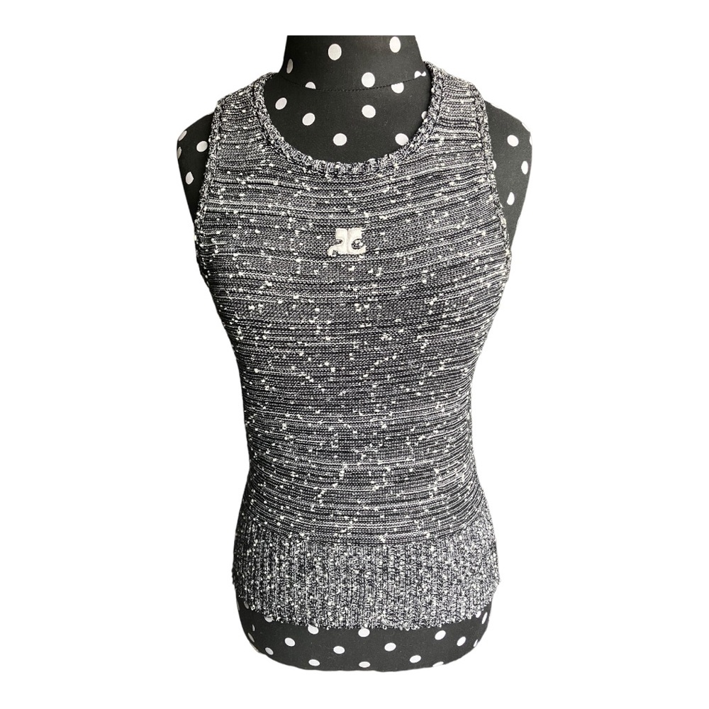 Vintage Courreges bouclé  Tank Top Women Size S/M Made In France